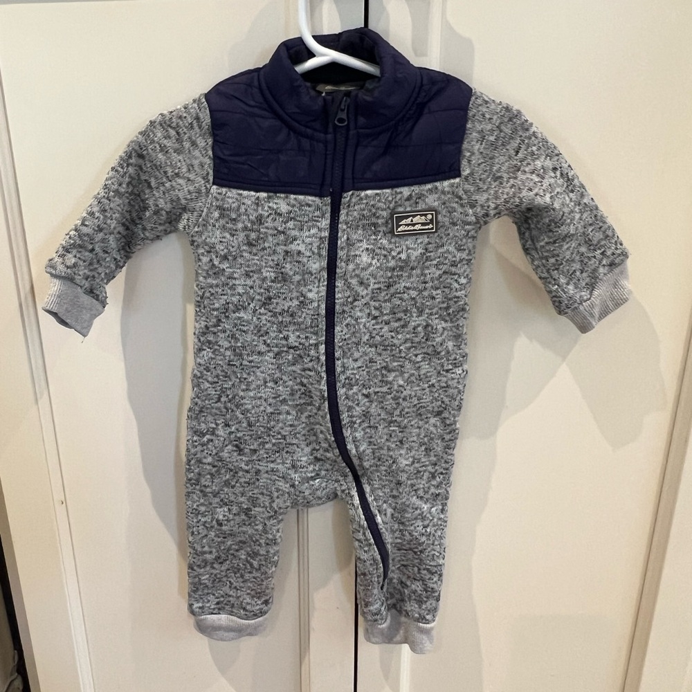 Eddie Bauer 6-9m Gray and Navy Kids One Piece